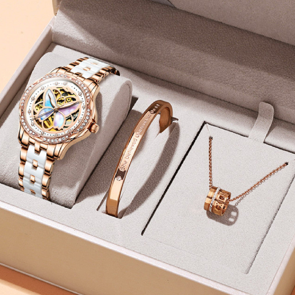 Luxury Skeleton Dial Women’s Mechanical Watch