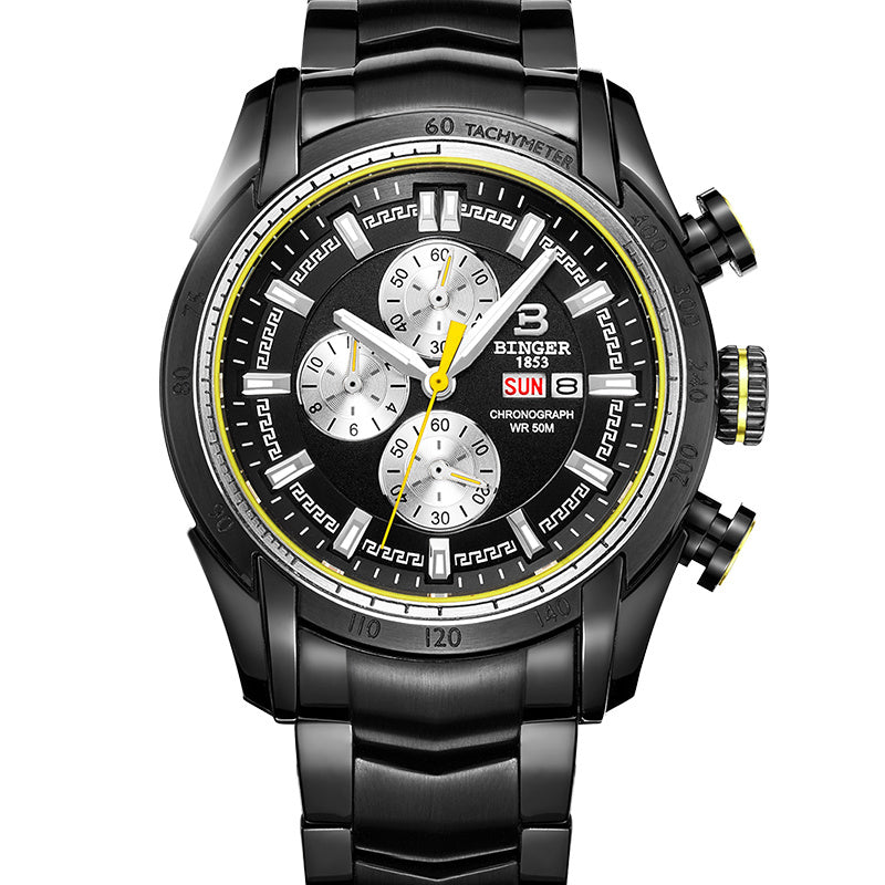 Classic Stainless Steel Quartz Watch – 44mm Fashion Edition