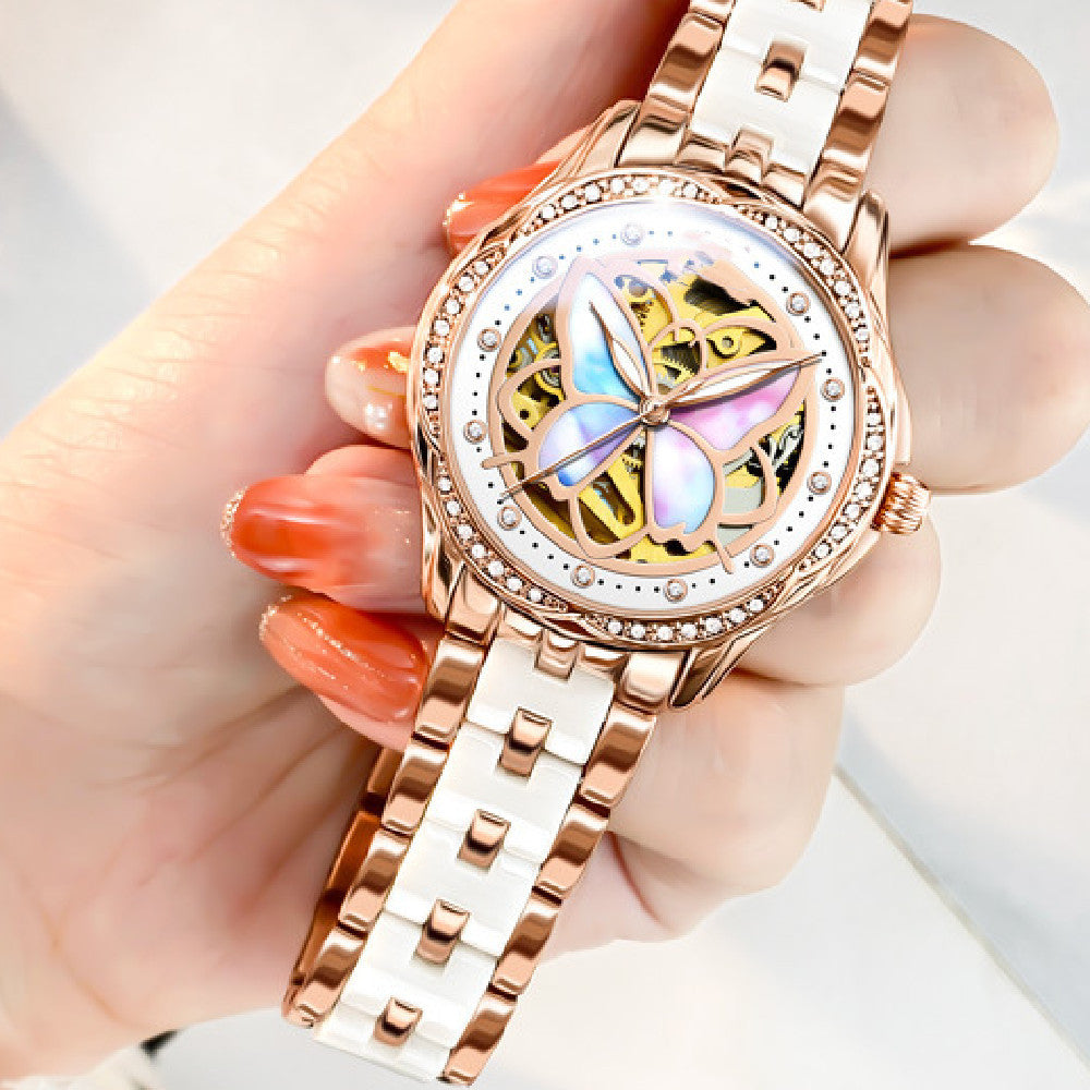 Luxury Skeleton Dial Women’s Mechanical Watch
