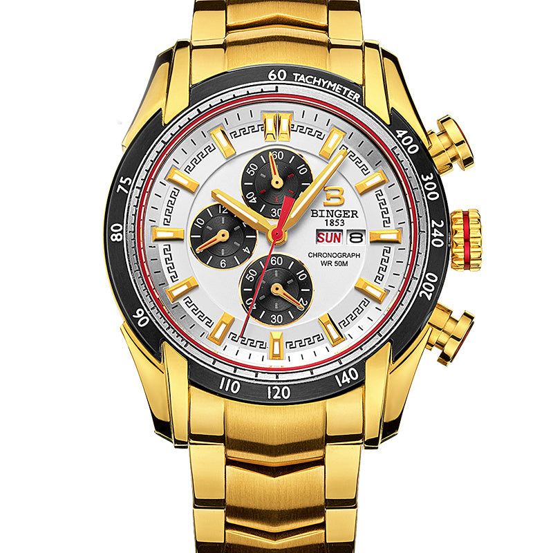 Classic Stainless Steel Quartz Watch – 44mm Fashion Edition