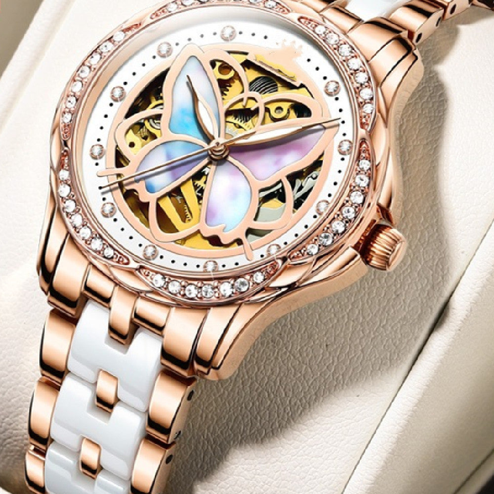 Luxury Skeleton Dial Women’s Mechanical Watch